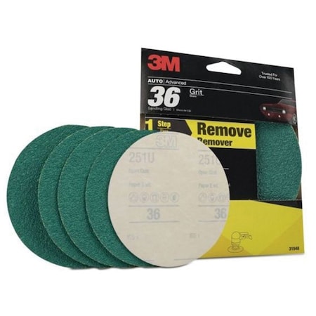 3M 3M Green Corps Sanding Disc w/Stikit Attach, 31548, 36 Grit, 6in Dsc, 5PK 7010363422